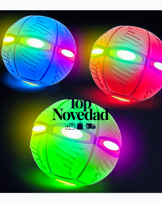PELOTA MÁGICA TIPO DISCO VOLADOR CON LUCES LED PARA NIÑOS Y MASCOTAS