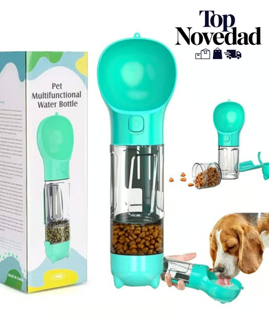 BOTELLA PORTATIL 4 EN 1 MULTIFUNCIONAL PARA MASCOTAS